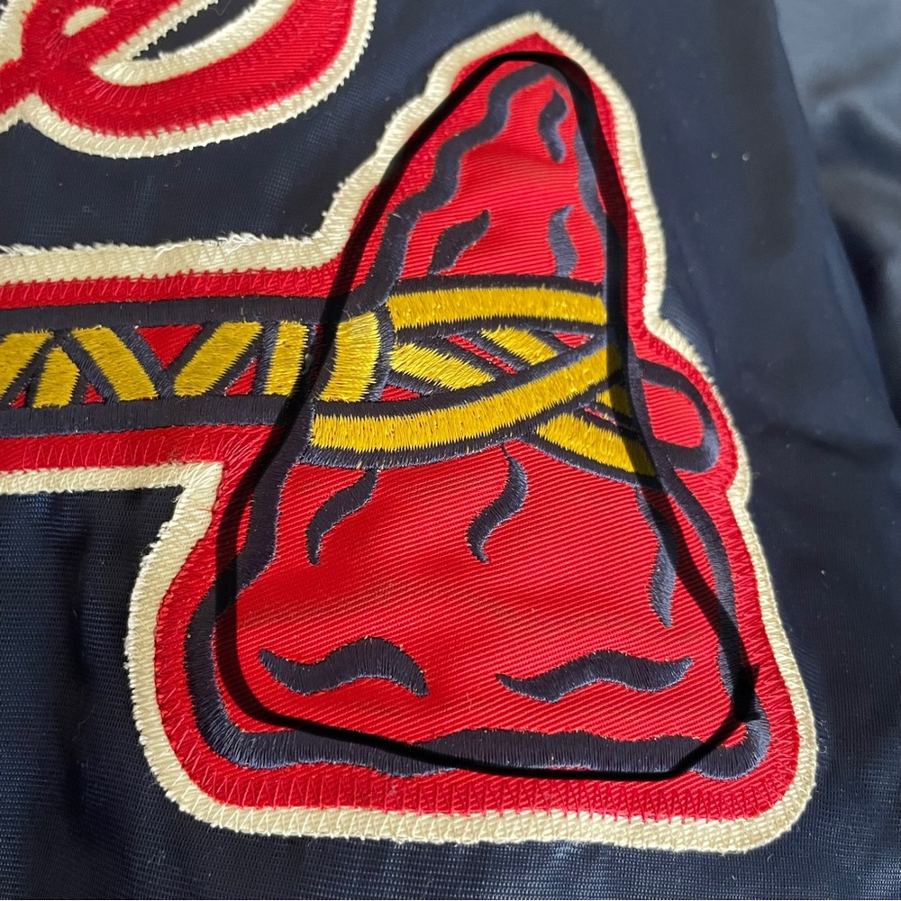 Vintage Atlanta Braves Starter Baseball Jacket Diamond Collection Blue Sz L - Picture 8 of 15
